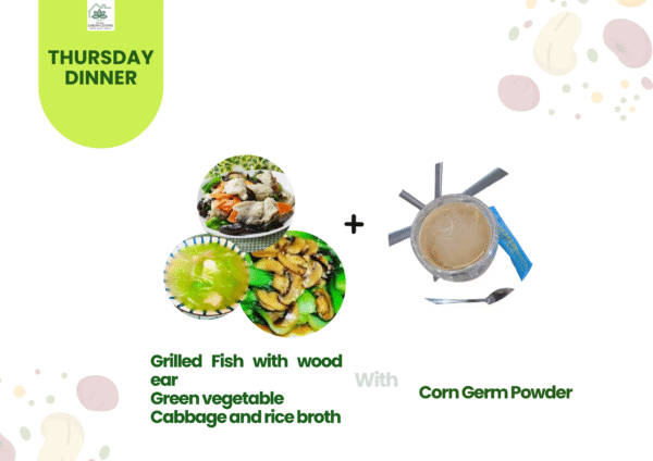 Steamed grained White Boiled Egg Vegetabeles + C (12) Thursday Dinner