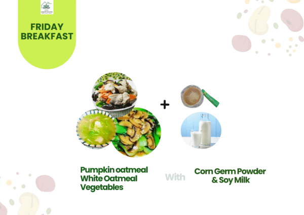 Steamed grained White Boiled Egg Vegetabeles + C (13) Friday Breakfast