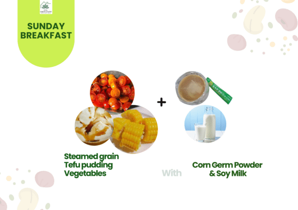 Steamed grained White Boiled Egg Vegetabeles + C (21) Sunday Breakfast