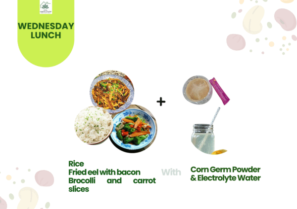 Steamed grained White Boiled Egg Vegetabeles + C (7) Wednesday Lunch